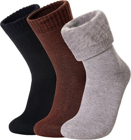 SeeyAN Winter Thermal Socks For Women & Men Warm Extra Thick Boot Insulated Heated Ski Crew Socks For Cold Weather 3 Pairs in Saudi Arabia