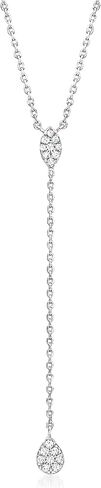 Pure Collection by Ross-Simons 0.10 ct. t.w. Diamond Y-Necklace in Sterling Silver. 16 inches in Saudi Arabia