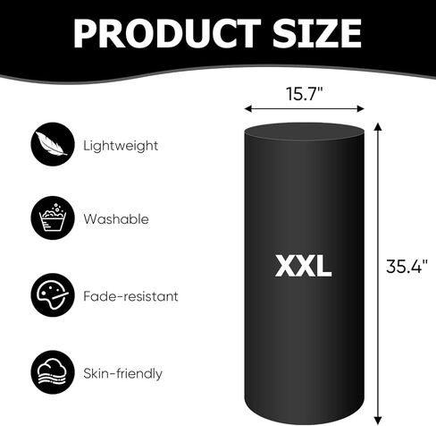 SaitiMade Black Cylinder Pedestal Stand Cover 1 Pcs, Mix and Match Colors as You Like, Spandex Cylinder Stand Cover for Party, Wedding or Birthday Event Decor (Black, XXL) in Saudi Arabia