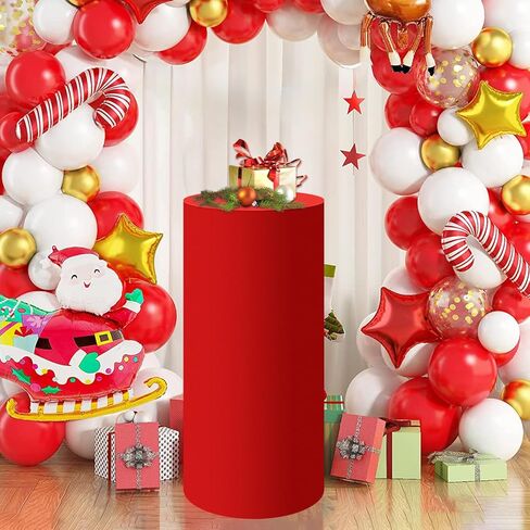 SaitiMade Black Cylinder Pedestal Stand Cover 1 Pcs, Mix and Match Colors as You Like, Spandex Cylinder Stand Cover for Party, Wedding or Birthday Event Decor (Black, XXL) in Saudi Arabia