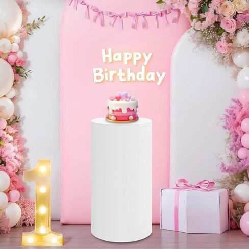 SaitiMade Black Cylinder Pedestal Stand Cover 1 Pcs, Mix and Match Colors as You Like, Spandex Cylinder Stand Cover for Party, Wedding or Birthday Event Decor (Black, XXL) in Saudi Arabia