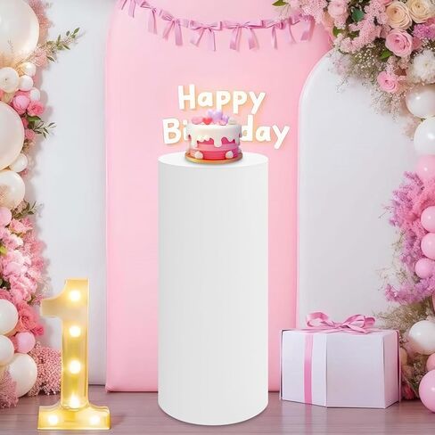 SaitiMade Black Cylinder Pedestal Stand Cover 1 Pcs, Mix and Match Colors as You Like, Spandex Cylinder Stand Cover for Party, Wedding or Birthday Event Decor (Black, XXL) in Saudi Arabia
