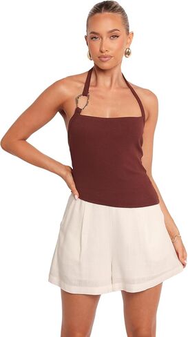 Petal & Pup Womens Olympia-Shorts-White in Saudi Arabia