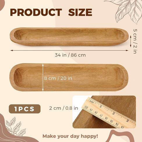 Wooden Dough Bowl Decoration Vintage Hand Carved Rustic 30 Inch Long Wood Bread Dough Bowl for Living Room Home Dining Room Kitchen Decoration in Saudi Arabia