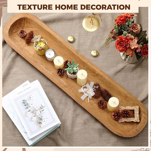 Wooden Dough Bowl Decoration Vintage Hand Carved Rustic 30 Inch Long Wood Bread Dough Bowl for Living Room Home Dining Room Kitchen Decoration in Saudi Arabia