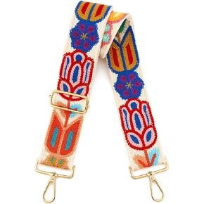 حزام محفظة ZOOEASS، حزام حقيبة يد عريض بطول 5.08 سم، حزام كتف بديل قابل للتعديل، تطريز زهور، نمط لطيف in Kuwait