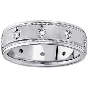 0.70 ct Men's Round Cut Diamond Eternity Wedding Band In bezel Setting in Platinum in Kuwait