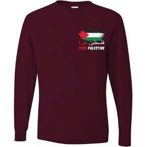 wild custom apparel Free Palestine Flag Pocket ONLY Mens Long Sleeves in Saudi Arabia