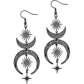 Sacina Boho Gothic Sun and Moon Earrings, Moon Earrings, Star Earrings, Celestial Earrings Dangle, Gothic Earrings, Boho Earrings for Women, Christmas New Year Jewelry Gift For Women in Kuwait