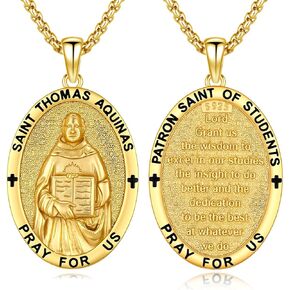 Gold Saint Raphael Necklace 925 Sterling Silver St Raphael the Archangel Pendant Necklaces,Gold Plated Patron Saint Raphael Medal Amulet Jewelry for Men with 22+2 in Chain in Kuwait