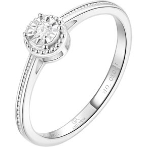 خاتم خطوبة من الفضة الإسترليني عيار 925 مصنوع من الألماس، خاتم زفاف كلاسيكي من سوليتير in Kuwait