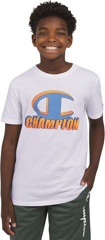 Champion Boys Graphic T-Shirt Soft Cotton Blend Short Sleeve Tee with Fun Logo Prints in Saudi Arabia