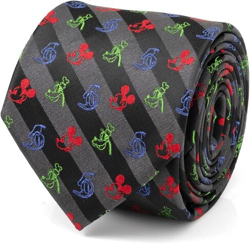 Cufflinks Inc. Mickey and Friends Multi Black Stripe Men's Tie in Saudi Arabia