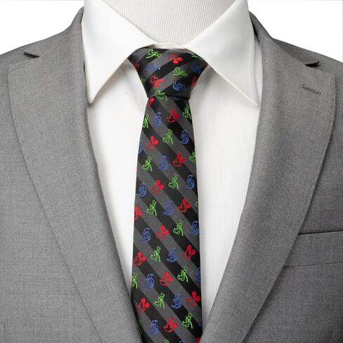 Cufflinks Inc. Mickey and Friends Multi Black Stripe Men's Tie in Saudi Arabia