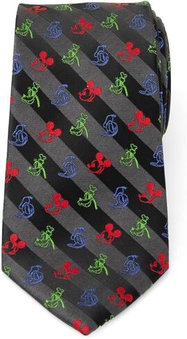 Cufflinks Inc. Mickey and Friends Multi Black Stripe Men's Tie in Saudi Arabia