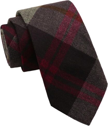 Mens Tie Cotton Skinny Ties for Men, Plaid Striped Men's Neckties Cashmere Wool Necktie for Business Wedding Party in Saudi Arabia