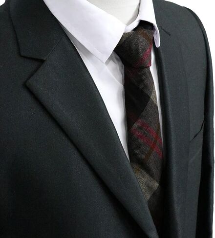 Mens Tie Cotton Skinny Ties for Men, Plaid Striped Men's Neckties Cashmere Wool Necktie for Business Wedding Party in Saudi Arabia