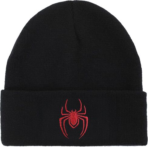 قبعة مايلز موراليس Game Miles Morales Spider Logo مطرزة من الأكريليك المحبوك بأساور قياسية in Kuwait