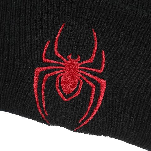 قبعة مايلز موراليس Game Miles Morales Spider Logo مطرزة من الأكريليك المحبوك بأساور قياسية in Kuwait