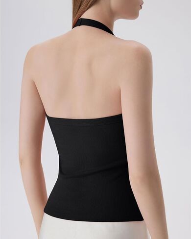 SUUKSESS Halter Tank Top for Women with Built in Bra Cotton Ribbed V Neck Cami in Saudi Arabia