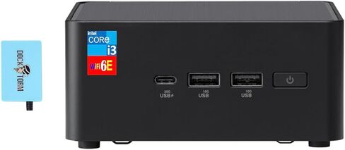 ASUS NUC 14 Pro Mini Desktop (Intel Core 3 100U, Intel Graphics Shared, 8GB DDR5, 128GB PCIe SSD, 2 Thunderbolt 4, WiFi 6E, Bluetooth 5.3, 90W PSU, RJ-45, 2 HDMI, Win 11 Pro) w/DKZ USB Port Expander in Saudi Arabia