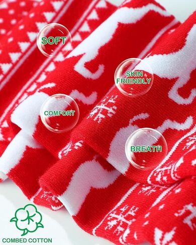 12 Pairs Christmas Knee High Socks for Women Men Bulk Novelty Stocking Xmas Pattern Long Socks for Holiday Gift Party Favors in Saudi Arabia