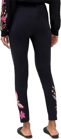 Johnny Was Penellope Legging Cotton Floral Embroidered Leggings Pants Black New in Saudi Arabia