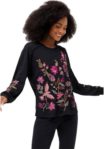 Johnny Was Penellope Legging Cotton Floral Embroidered Leggings Pants Black New in Saudi Arabia