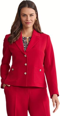 Kasper Womens Stretch Crepe Three Button Blazer in Saudi Arabia