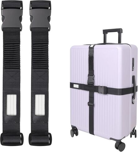Luggage Straps for Suitcases, Stretchable TSA Approved Suitcase Straps, Heavy Duty Metal Buckle Luggage Attachment Belt Travel Accessories, Adjustable 72" Long in Saudi Arabia