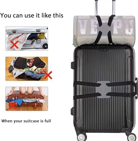 Luggage Straps and Bag Bungees – Elastic Travel Strap for Securing Suitcases and Adding Extra Bags – Easy to Use Design in Saudi Arabia