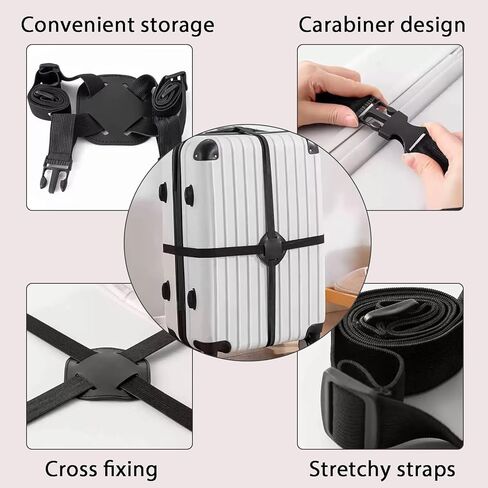 Luggage Straps and Bag Bungees – Elastic Travel Strap for Securing Suitcases and Adding Extra Bags – Easy to Use Design in Saudi Arabia