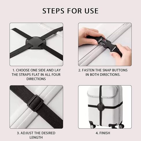 Luggage Straps and Bag Bungees – Elastic Travel Strap for Securing Suitcases and Adding Extra Bags – Easy to Use Design in Saudi Arabia