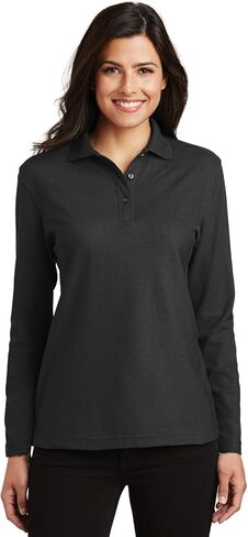 Port Authority Ladies Long Sleeve Silk Touch Polo. L500ls in Saudi Arabia