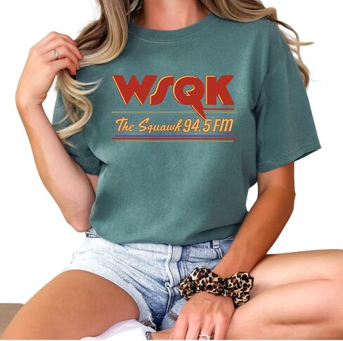 The Squawk WSQK 94.5 FM Retro Radio T-Shirt - Vintage Graphic Tee for Men and Women - 80s Style Broadcast Media Apparel - Classic Radio Station Fan Sweatshirt in Saudi Arabia