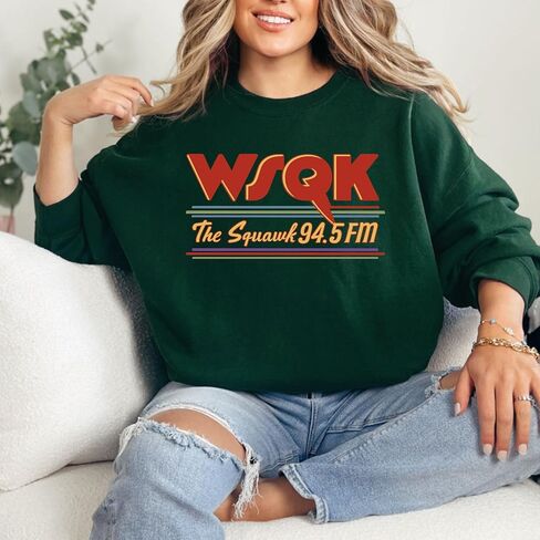 The Squawk WSQK 94.5 FM Retro Radio T-Shirt - Vintage Graphic Tee for Men and Women - 80s Style Broadcast Media Apparel - Classic Radio Station Fan Sweatshirt in Saudi Arabia