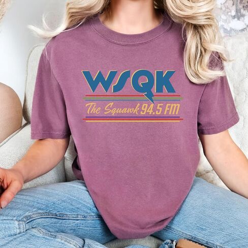 The Squawk WSQK 94.5 FM Retro Radio T-Shirt - Vintage Graphic Tee for Men and Women - 80s Style Broadcast Media Apparel - Classic Radio Station Fan Sweatshirt in Saudi Arabia