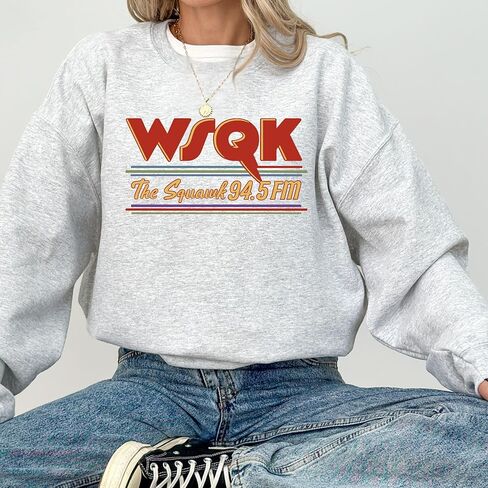 The Squawk WSQK 94.5 FM Retro Radio T-Shirt - Vintage Graphic Tee for Men and Women - 80s Style Broadcast Media Apparel - Classic Radio Station Fan Sweatshirt in Saudi Arabia