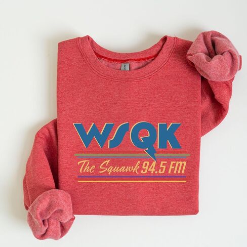 The Squawk WSQK 94.5 FM Retro Radio T-Shirt - Vintage Graphic Tee for Men and Women - 80s Style Broadcast Media Apparel - Classic Radio Station Fan Sweatshirt in Saudi Arabia