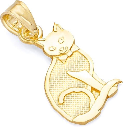 14k REAL Yellow Gold Cat Charm Pendant in Saudi Arabia
