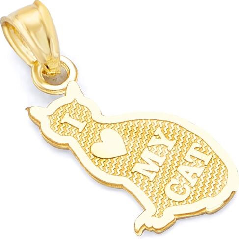 14k REAL Yellow Gold Cat Charm Pendant in Saudi Arabia