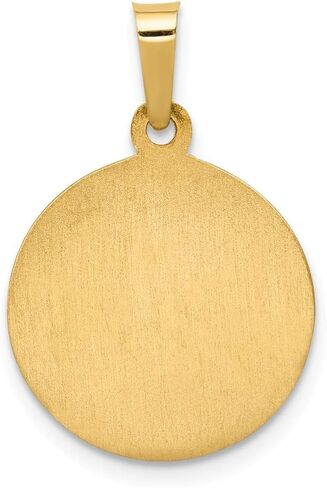 Solid 14K Yellow Gold Polished And Satin St. Anne Medal Pendant (0.59 x 0.67 Inches) in Saudi Arabia
