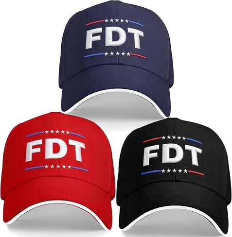 قبعة FDT للرجال والنساء، 3 قطع، قبعة بيسبول مطرزة بالقطن قابلة للتعديل، قبعة سائق شاحنة كلاسيكية للأب للجنسين in Kuwait