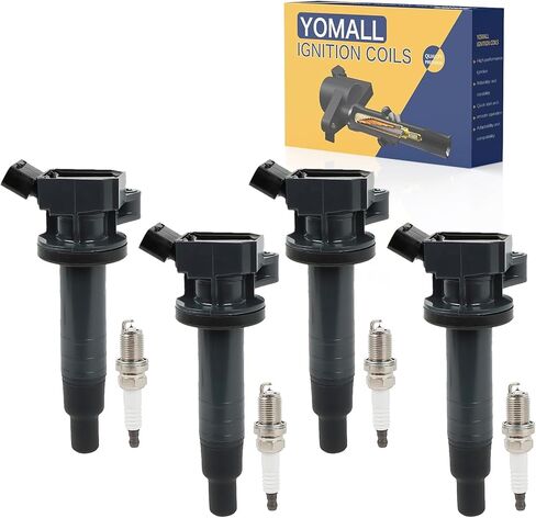 4PCS UF350 Ignition Coils + 4PCS 4469 Iridium Spark Plugs Ignition Coils Pack Fits for 2002-2006 Altima, 2002-2006 Sentra 2.5L, Coil Pack Set Aftermarket Parts in Kuwait