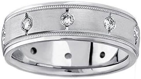 0.70 ct Men's Round Cut Diamond Eternity Wedding Band In bezel Setting in Platinum in Kuwait