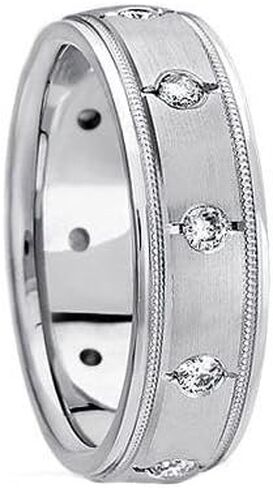 0.70 ct Men's Round Cut Diamond Eternity Wedding Band In bezel Setting in Platinum in Kuwait
