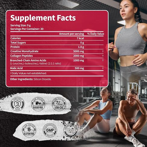 VEV Creatine Monohydrate for Women Powder 5000 mg with Collagen & BCAAs 2:1:1 – Creatine for Women, Supports Muscle Definition, Recovery & Energy – Unflavored, Sugar-Free, 9.5 oz, 30 Servings in Saudi Arabia