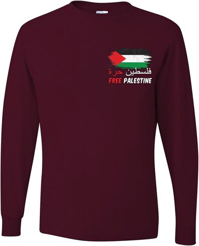 wild custom apparel Free Palestine Flag Pocket ONLY Mens Long Sleeves in Saudi Arabia