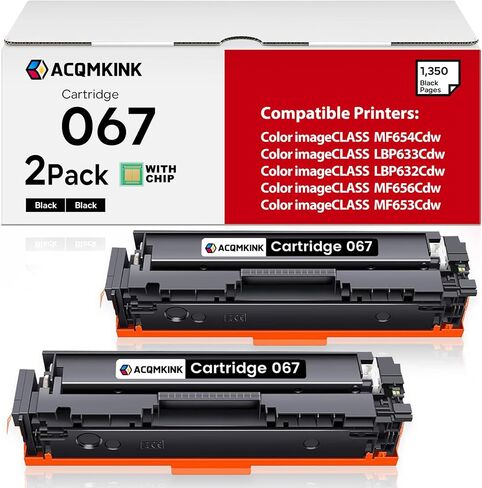 مجموعة خرطوشة حبر 067H 067 مكونة من 4 قطع بديلة لحبر الطابعة Canon 067 067H الملون imageCLASS MF656Cdw LBP633Cdw LBP632Cdw MF653Cdw MF654Cdw (1BK /1C/1M/1Y) in Kuwait