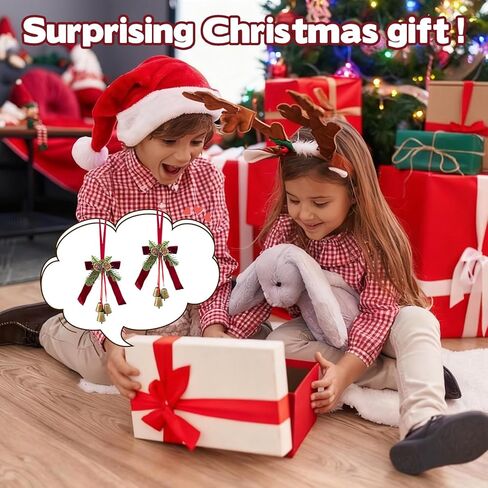 2 قطعة من أقواس شريط عيد الميلاد مع أجراس جلجل وكوز الصنوبر، شجرة عيد الميلاد العلوية معلقة على شكل إكليل عيد الميلاد وأقواس الصنوبر مع قلادة جرس وأقواس زخرفية لخزانة المطبخ وديكور المنزل في عيد الميلاد in Kuwait